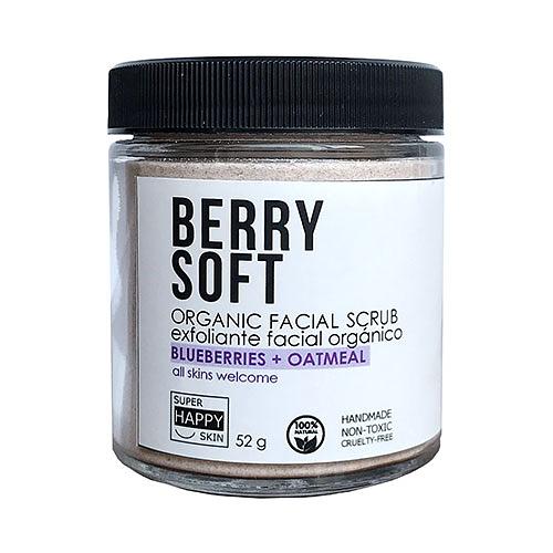 Super Happy Skin - BERRY SOFT organic facial scrub blueberries + oatmeal