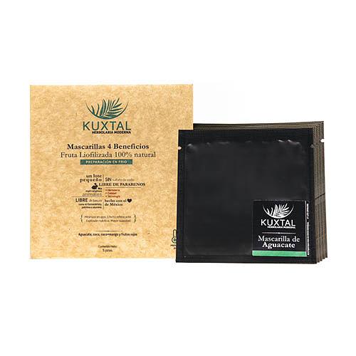 Kuxtal - Mascarillas 4 Beneficios Fruta Liofilizada 100% Natural Aplicación en Frío              