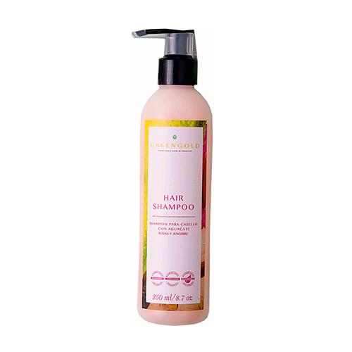 Greengold - Shampoo para cabello con Aguacate, Rosas & Jengibre