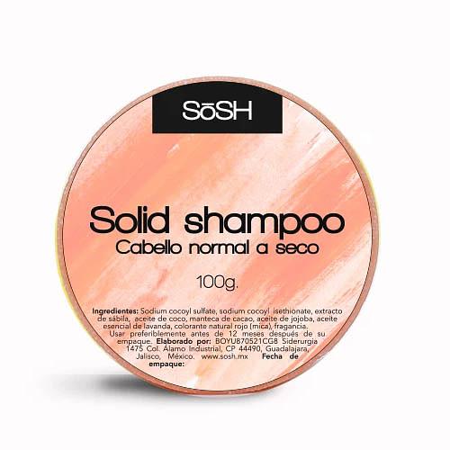 Sosh - Shampoo Sólido Para Cabello Normal A Seco 100 g.